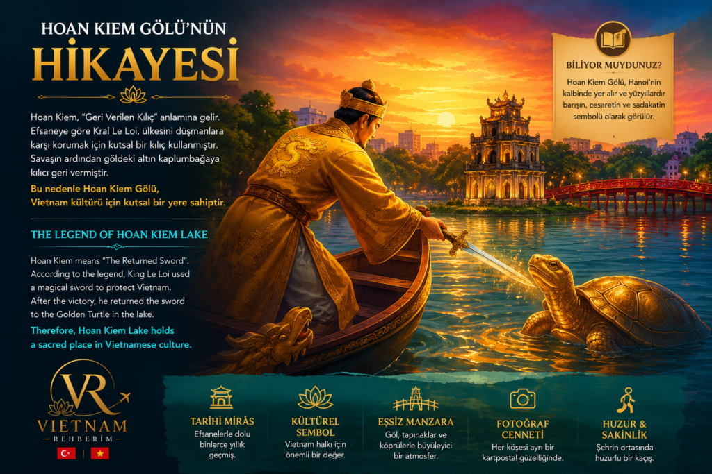 Hoan Kiem Gölü efsanesi – Kral Le Loi ve kutsal kılıç hikayesi ile Hanoi Vietnam kültürel gezi deneyimi