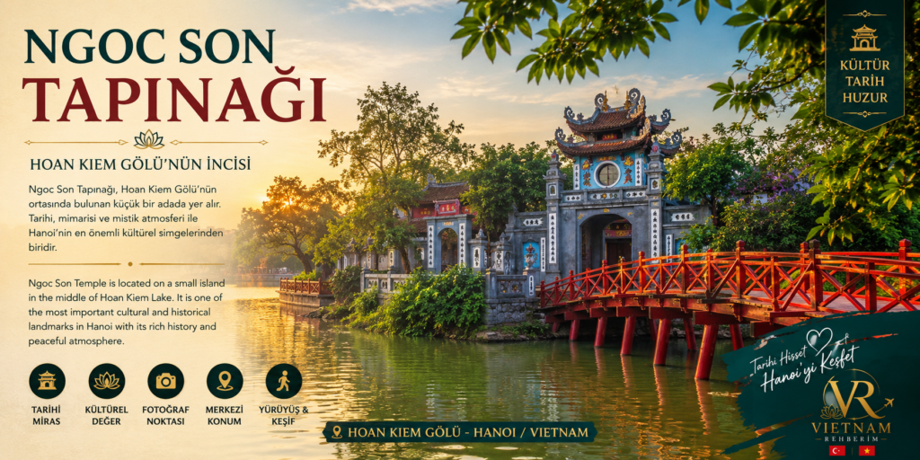 Ngoc Son Temple Hoan Kiem Gölü Hanoi Vietnam – Hanoi’nin tarihi ve kültürel tapınaklarından biri